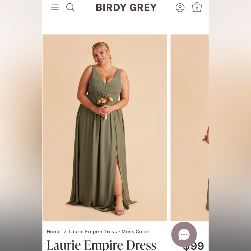 Birdy Grey Sage Moss Green Maxi Bridesmaid Empire Dress 2X